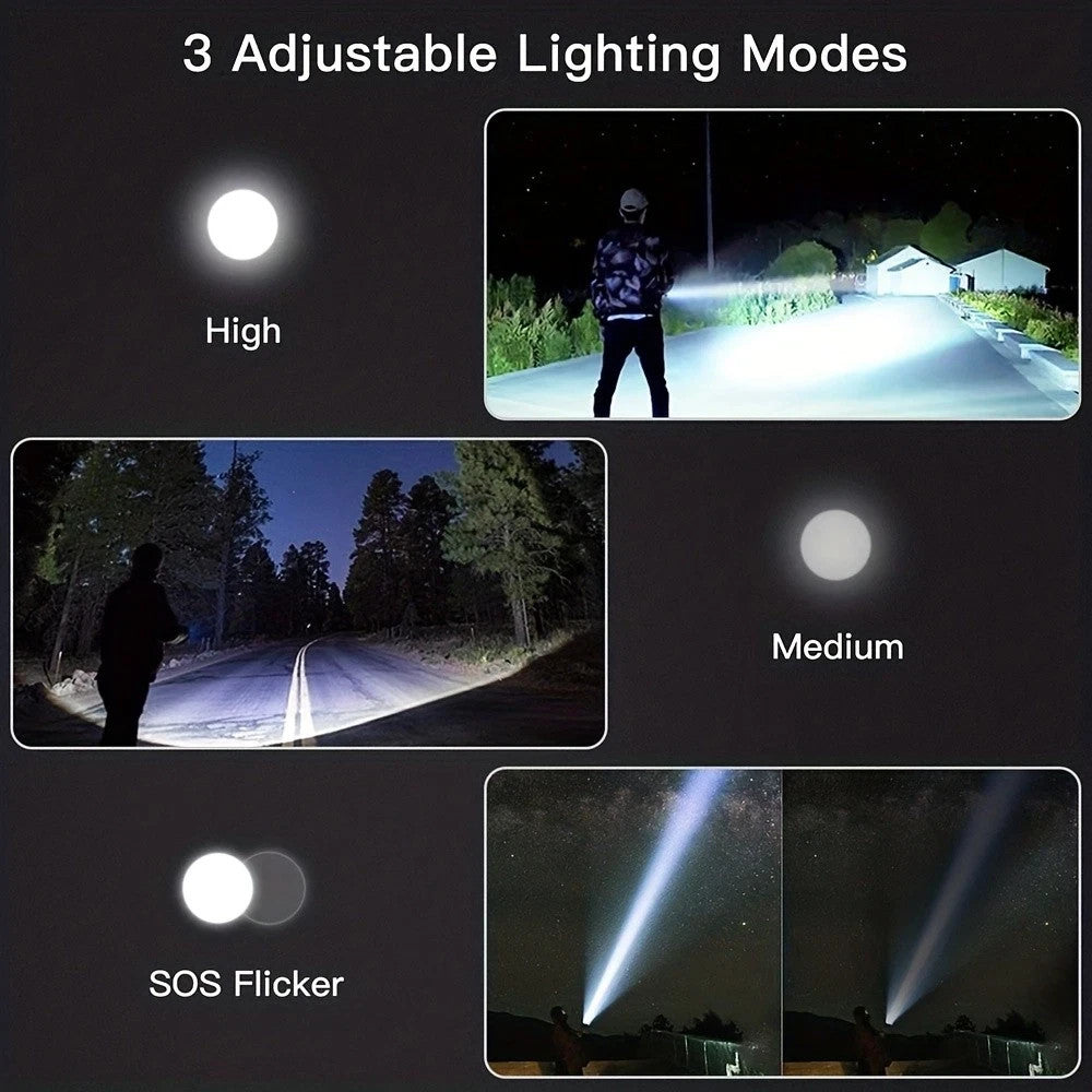 Super Bright LED Tactical P90 Flashlight Torch Rechargeable Battery Work Light