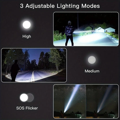 Super Bright LED Tactical P90 Flashlight Torch Rechargeable Battery Work Light