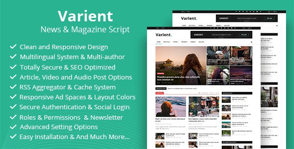 Varient News and Magazine Script Nulled Free Download