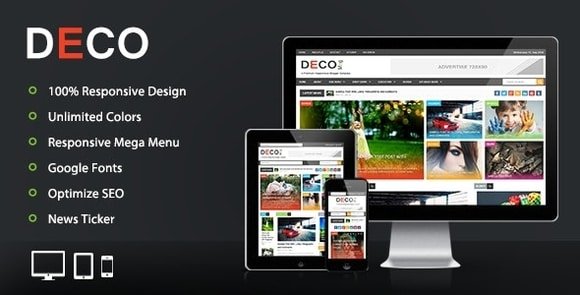 Deco Mag Responsive Magazine Blogger Template Free Download