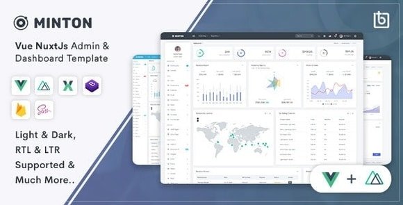 Minton Vue Nuxt Admin and Dashboard Template HTML