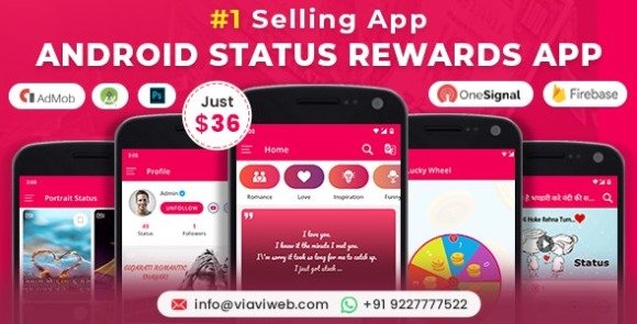 Android Status App With Reward Point App Source Code