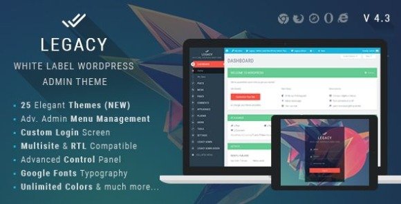 Legacy White label WordPress Admin Theme Download