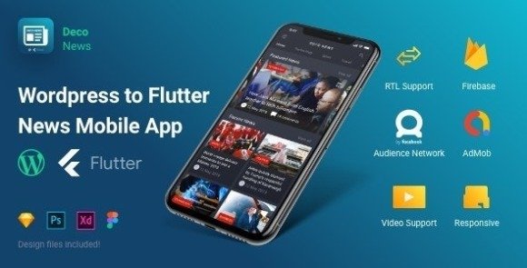 Flutter Deco News Mobile App Source Code for Wordpress