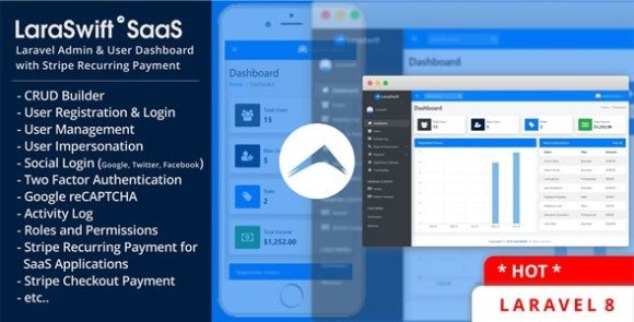 LaraSwift SaaS Laravel Admin and User Dashboard CRUD Builder