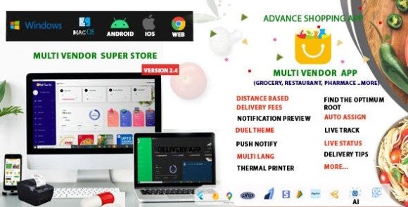 Multi-Vendor Food Grocery Pharmacy and Courier Delivery App Flutter Source