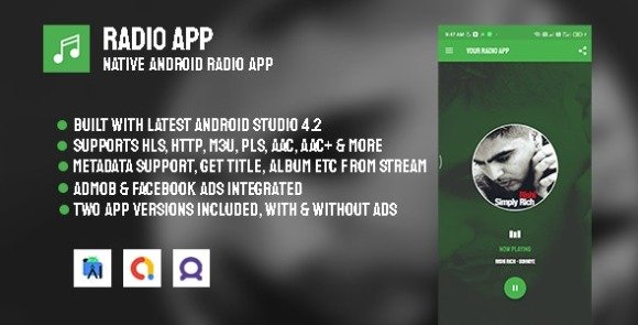 Radio App Native Android Radio App with AdMob and Facebook Ads