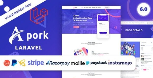 Apork URL Shortener vCard Builder and Product Landing Business Management System