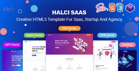 HalciSaas Creative HTML5 Template for Saas Startup and Agency Download