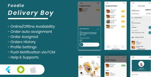 Foodie Delivery Boy for Foodie Multi-Restaurants Flutter App Source