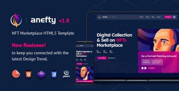 Anefty NFT Marketplace HTML5 Template Download