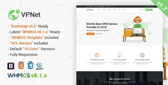 VPNet Multipurpose VPN and Cloud Service Template with WHMCS