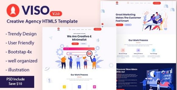 VISO Creative Agency Portfolio Landing Page Template