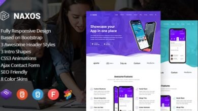 Naxos App Landing Page Template Download