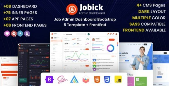 Jobick Job Admin Dashboard Bootstrap Template FrontEnd