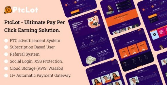 PtcLot Ultimate Pay Per Click Earning Solution Script