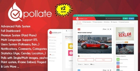 Pollate Premium Polls and Voting Platform SAAS Script