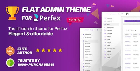 Perfex CRM Flat Theme for Admin Backend Interface