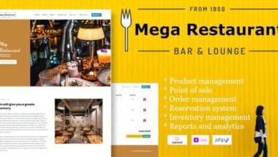 Mega Restaurant Management System Website Script