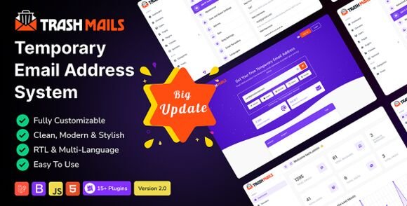 Trash Mails Temporary Email Address System Script
