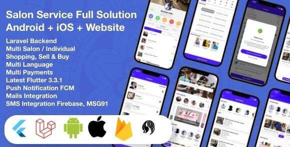 Multi Salon Service App Individual Appointments Booking Flutter App Laravel
