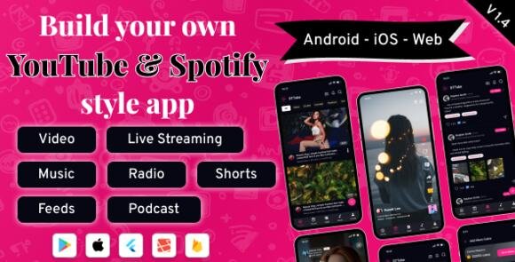 DTTube - Flutter YouTube Clone Video, Reels, Music, Podcast, Live Streaming App (Android, iOS, Web)